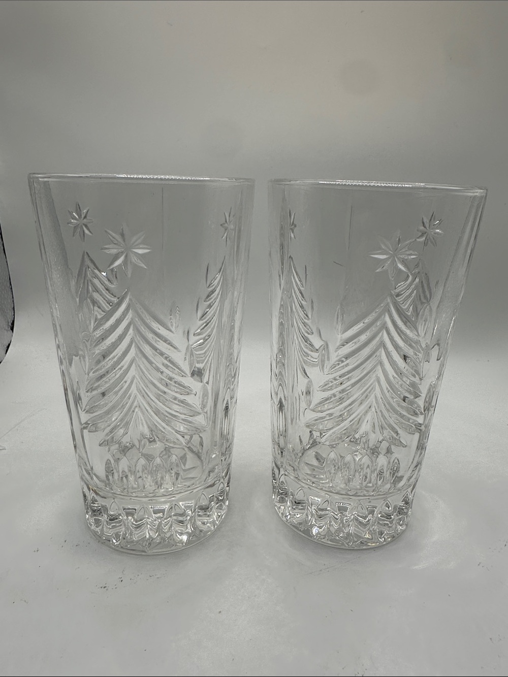 Mikasa Christmas Tree Highball Glasses/Set of 2 Vintage Holiday Barware
